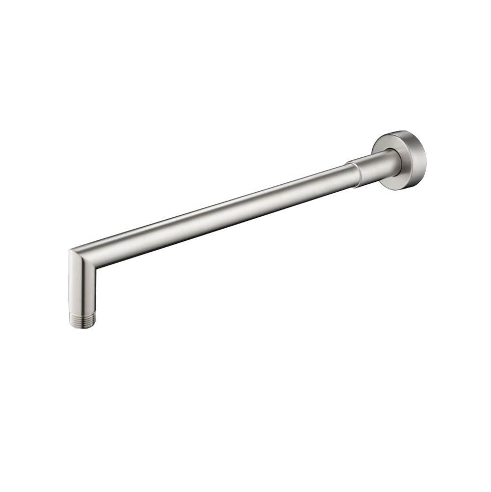 Isenberg By Flusso - Wall Mount Round Shower Arm - 16'' (400mm) - With Flange - Brushed Nickel PVD