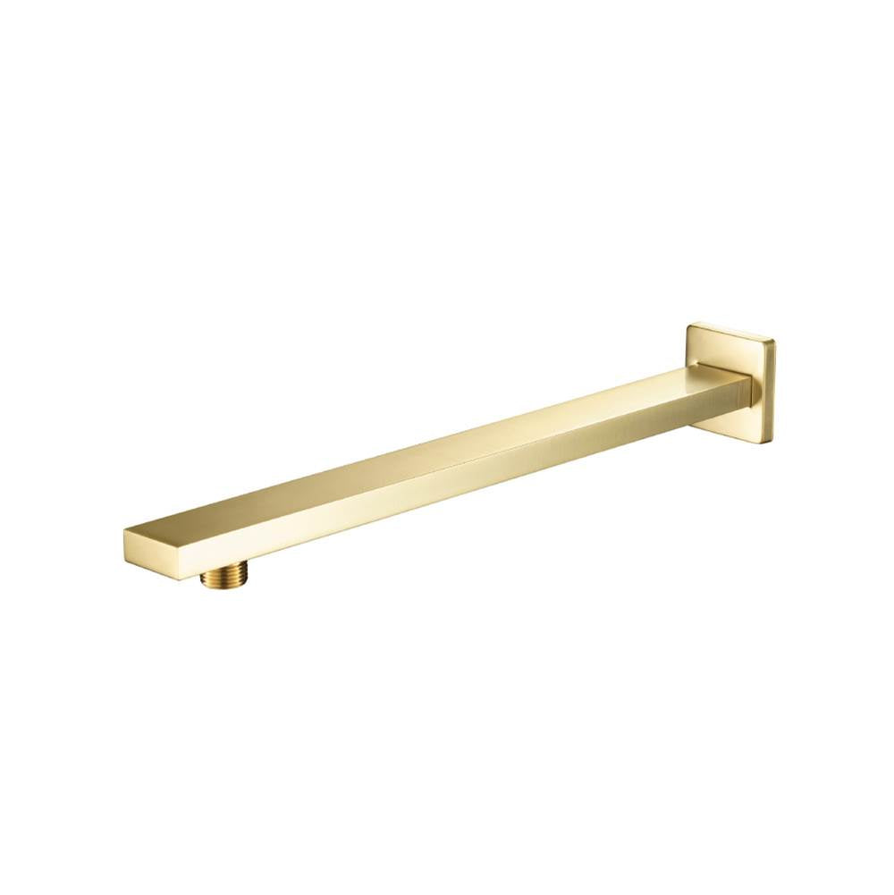 Isenberg By Flusso - Wall Mount Shower Arm - 15'' (385mm) - With Flange - Satin Brass PVD