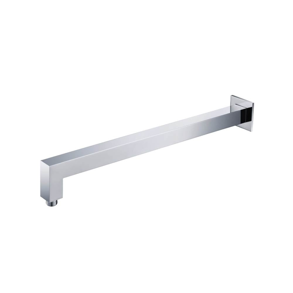 Isenberg By Flusso - Wall Mount Square Shower Arm - 20'' - With Flange - Chrome