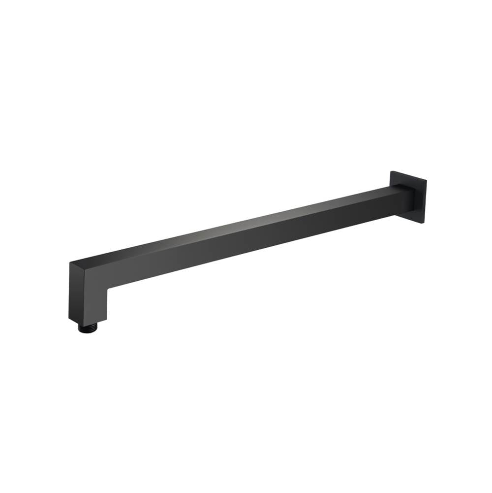 Isenberg By Flusso - Wall Mount Square Shower Arm - 20'' - With Flange - Matte Black