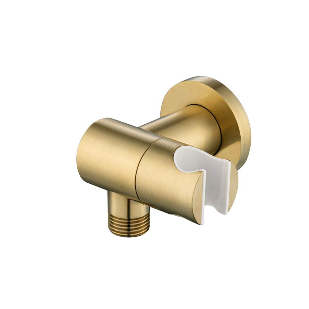 Isenberg By Flusso - Wall Elbow With Holder Combo - Adjustable Angle - Satin Brass PVD