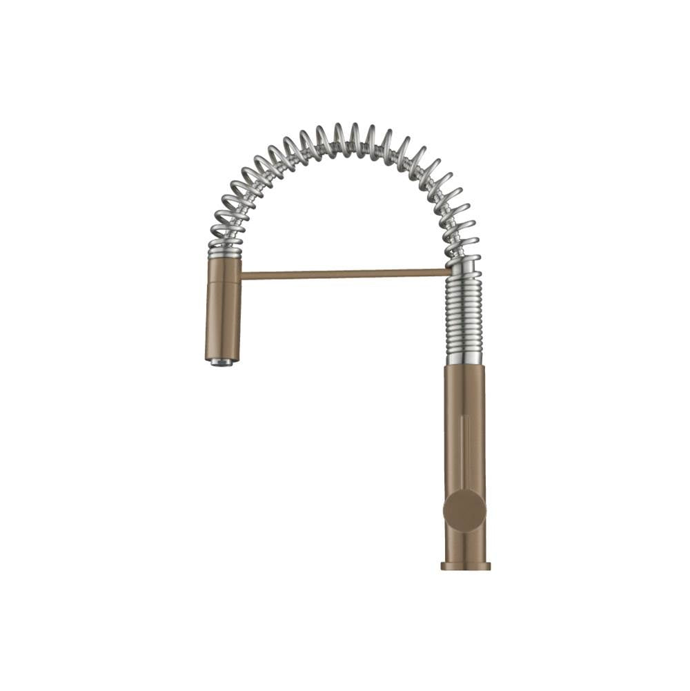Isenberg By Flusso - Dixie - Semi-Professional Dual Spray Stainless Steel Kitchen Faucet With Pull Out - Dark Tan