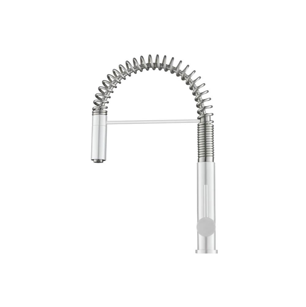 Isenberg By Flusso - Dixie - Semi-Professional Dual Spray Stainless Steel Kitchen Faucet With Pull Out - Gloss White