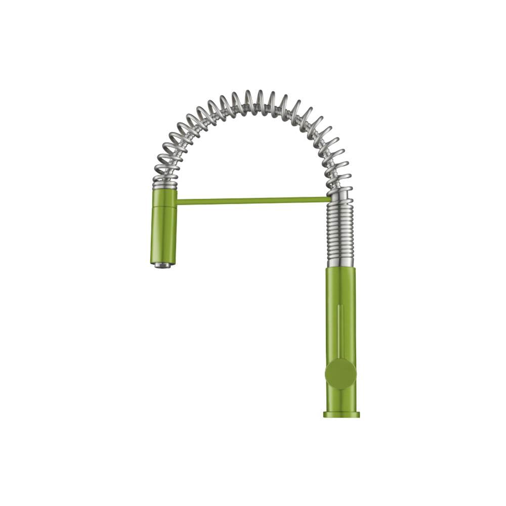 Isenberg By Flusso - Dixie - Semi-Professional Dual Spray Stainless Steel Kitchen Faucet With Pull Out - Isenberg Green