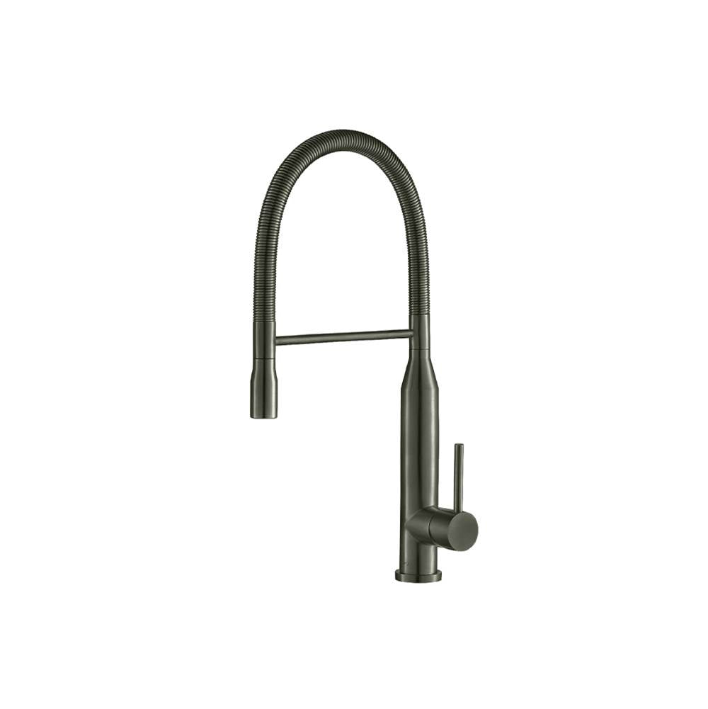 Isenberg By Flusso - Glatt - Semi-Professional Dual Spray Stainless Steel Kitchen Faucet With Pull Out - Gun Metal Grey