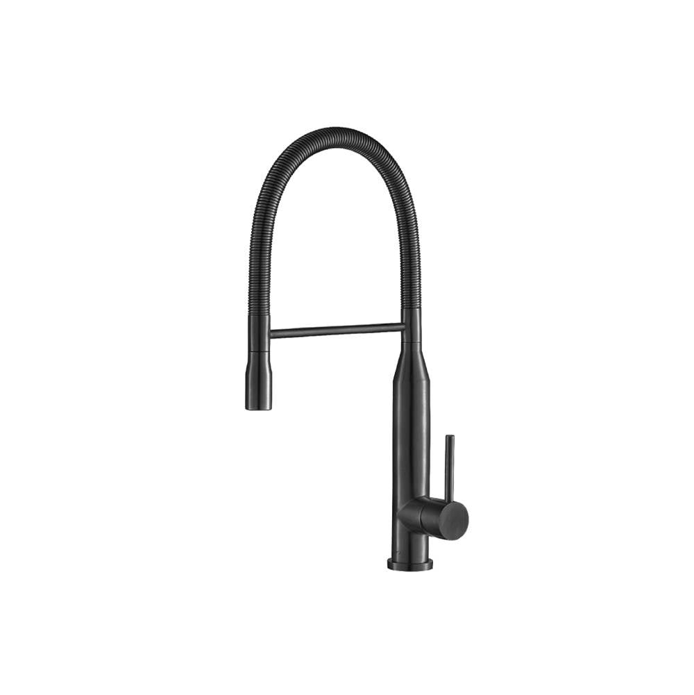 Isenberg By Flusso - Glatt - Semi-Professional Dual Spray Stainless Steel Kitchen Faucet With Pull Out - Matte Black
