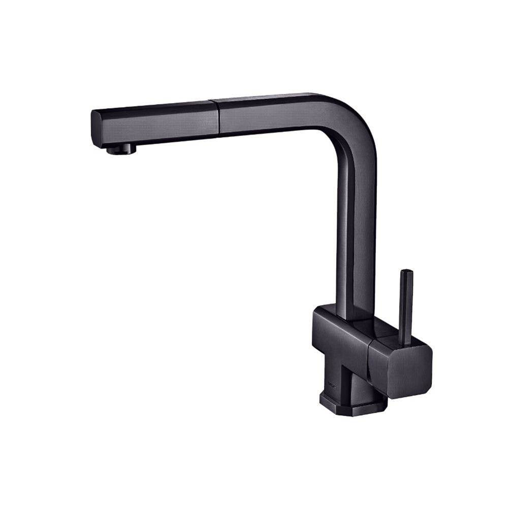 Isenberg By Flusso - Cito - Dual Spray Stainless Steel Kitchen Faucet With Pull Out - Dark Grey