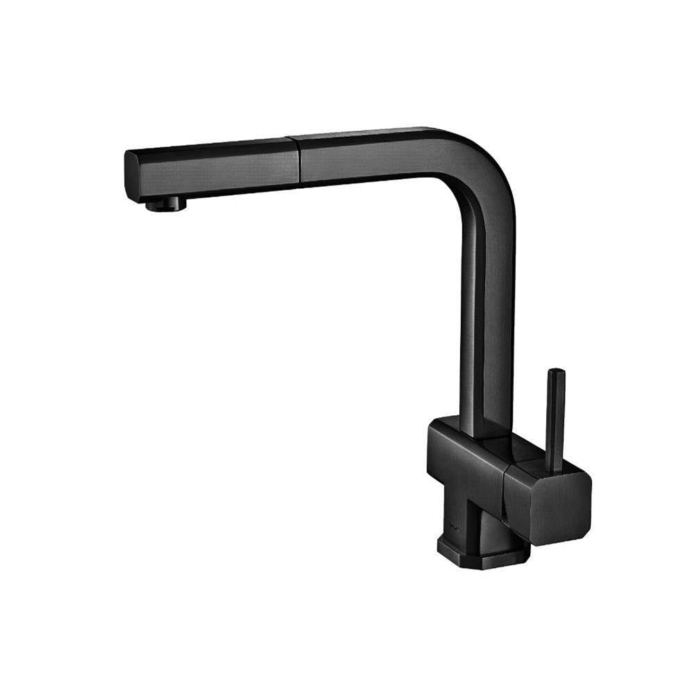 Isenberg By Flusso - Cito - Dual Spray Stainless Steel Kitchen Faucet With Pull Out - Gloss Black