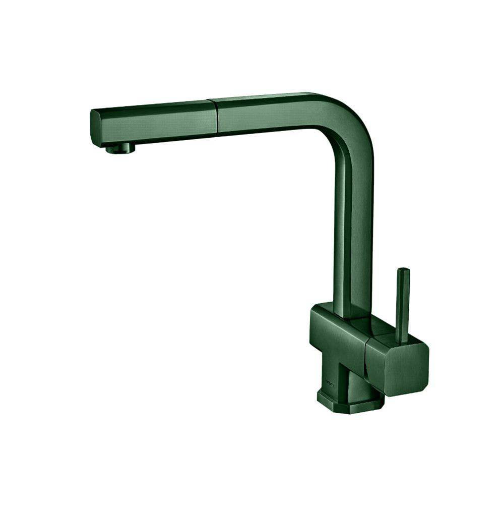 Isenberg By Flusso - Cito - Dual Spray Stainless Steel Kitchen Faucet With Pull Out - Leaf Green