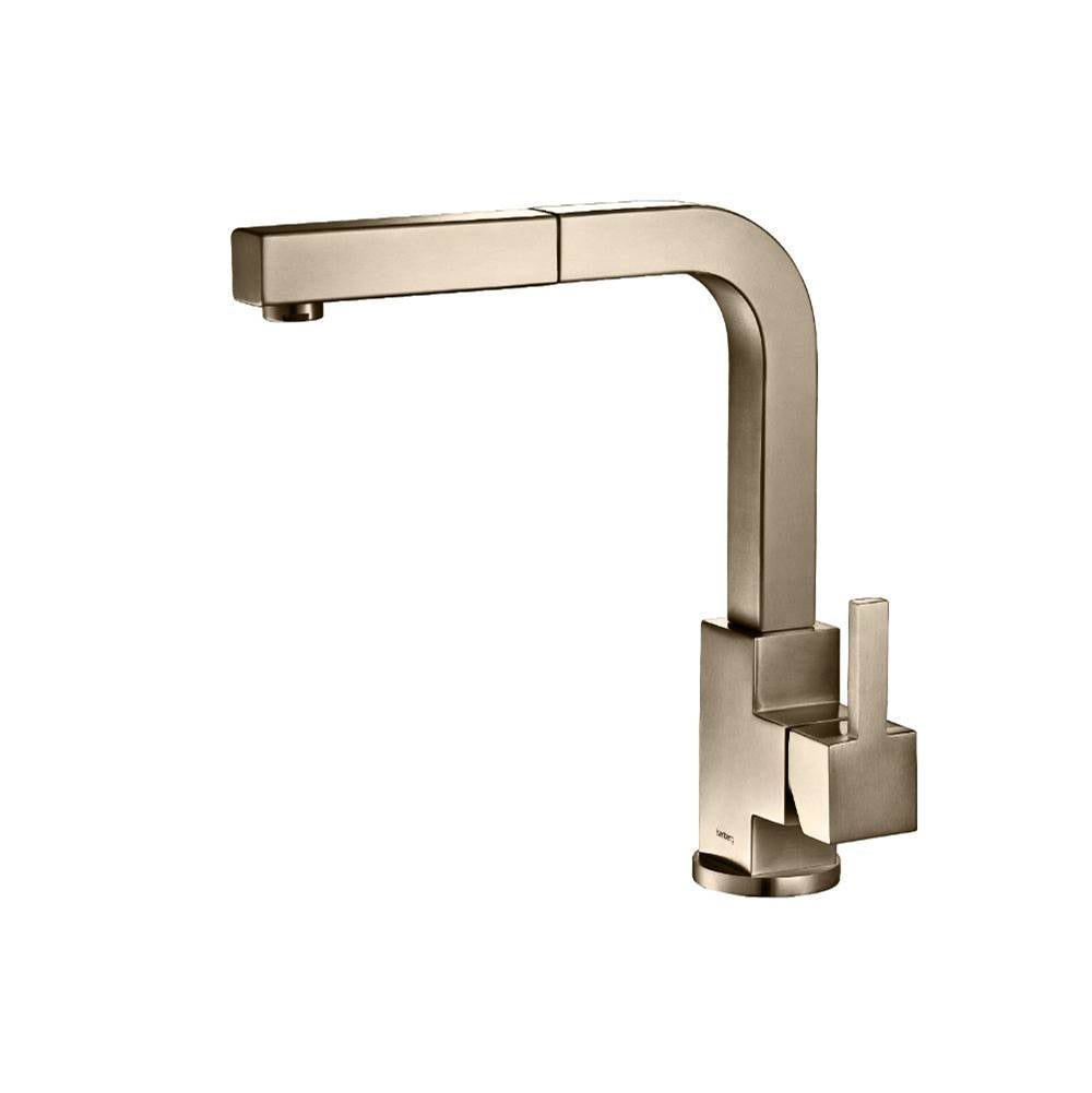Isenberg By Flusso - Deus - Dual Spray Stainless Steel Kitchen Faucet With Pull Out - Light Tan