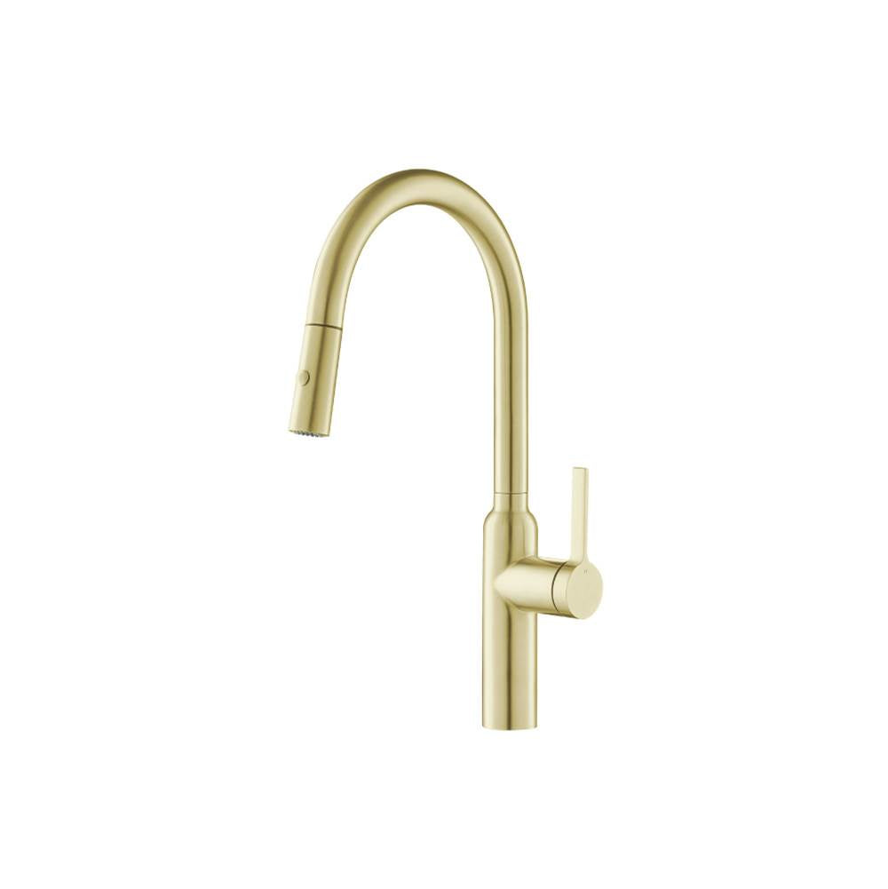 Isenberg By Flusso - Ziel - Dual Spray Stainless Steel Kitchen Faucet With Pull Out - Light Tan