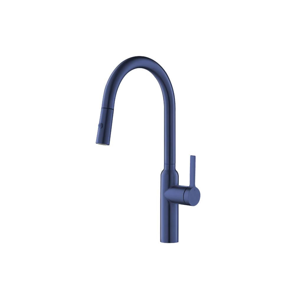 Isenberg By Flusso - Ziel - Dual Spray Stainless Steel Kitchen Faucet With Pull Out - Navy Blue