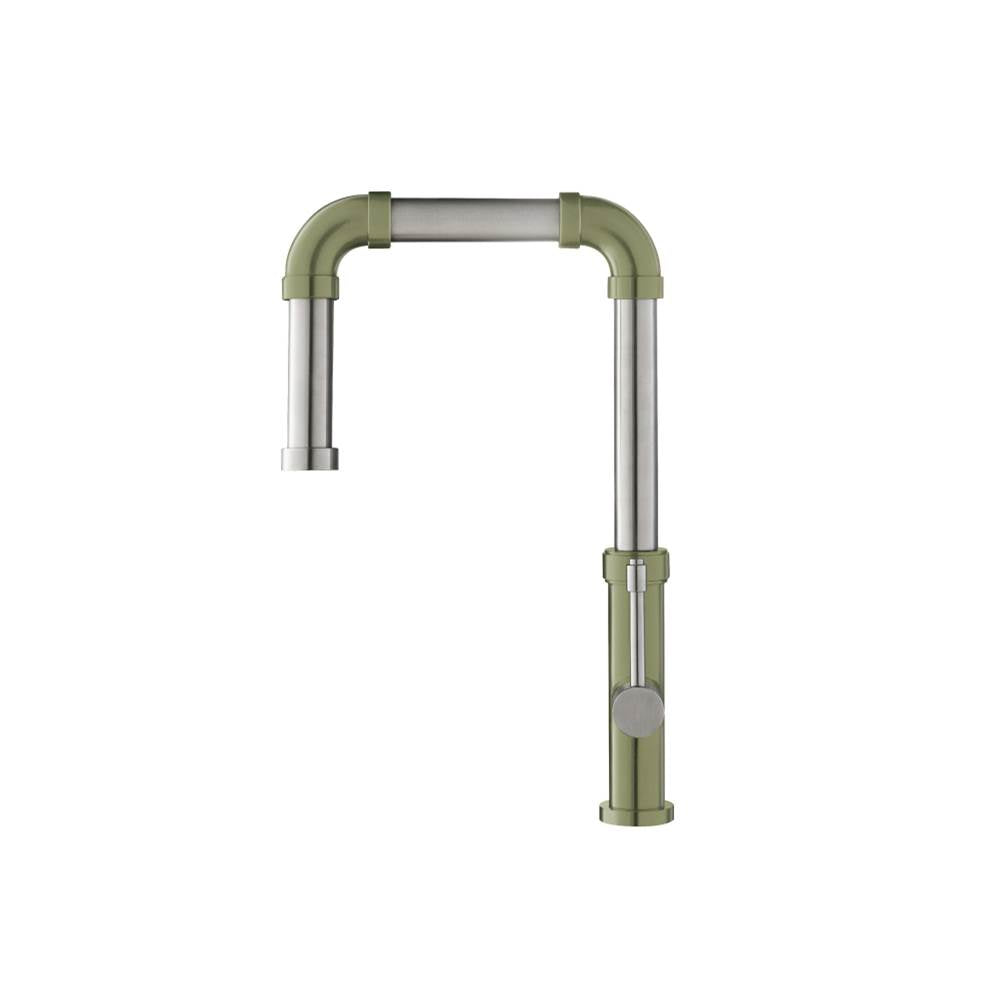 Isenberg By Flusso - Tanz - Stainless Steel Kitchen Faucet With Side Sprayer - Army Green