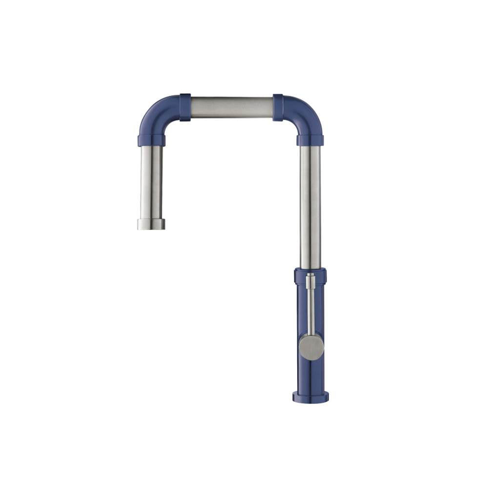 Isenberg By Flusso - Tanz - Stainless Steel Kitchen Faucet With Side Sprayer - Navy Blue