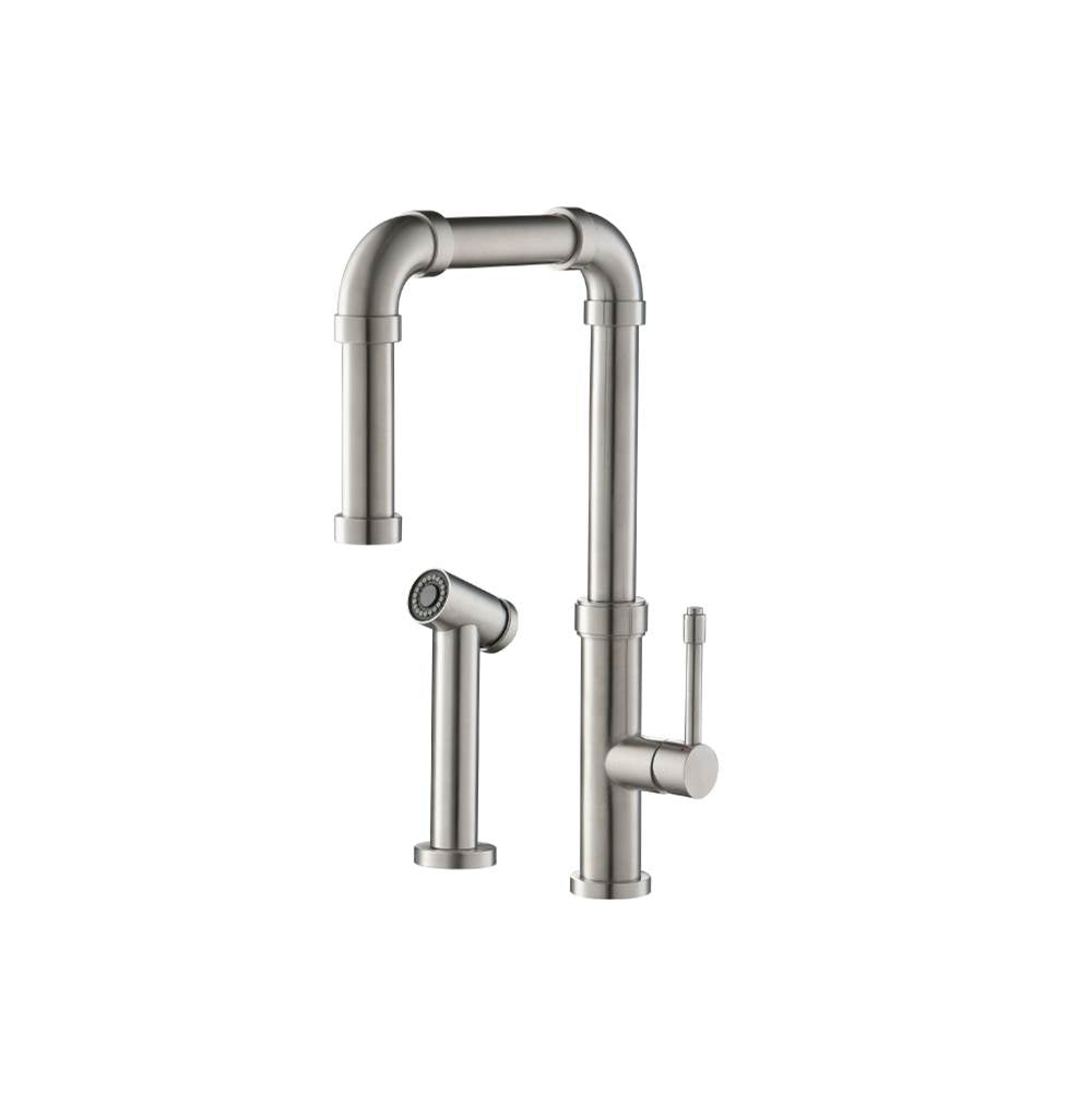 Isenberg By Flusso - Tanz - Stainless Steel Kitchen Faucet With Side Sprayer - Stainless Steel