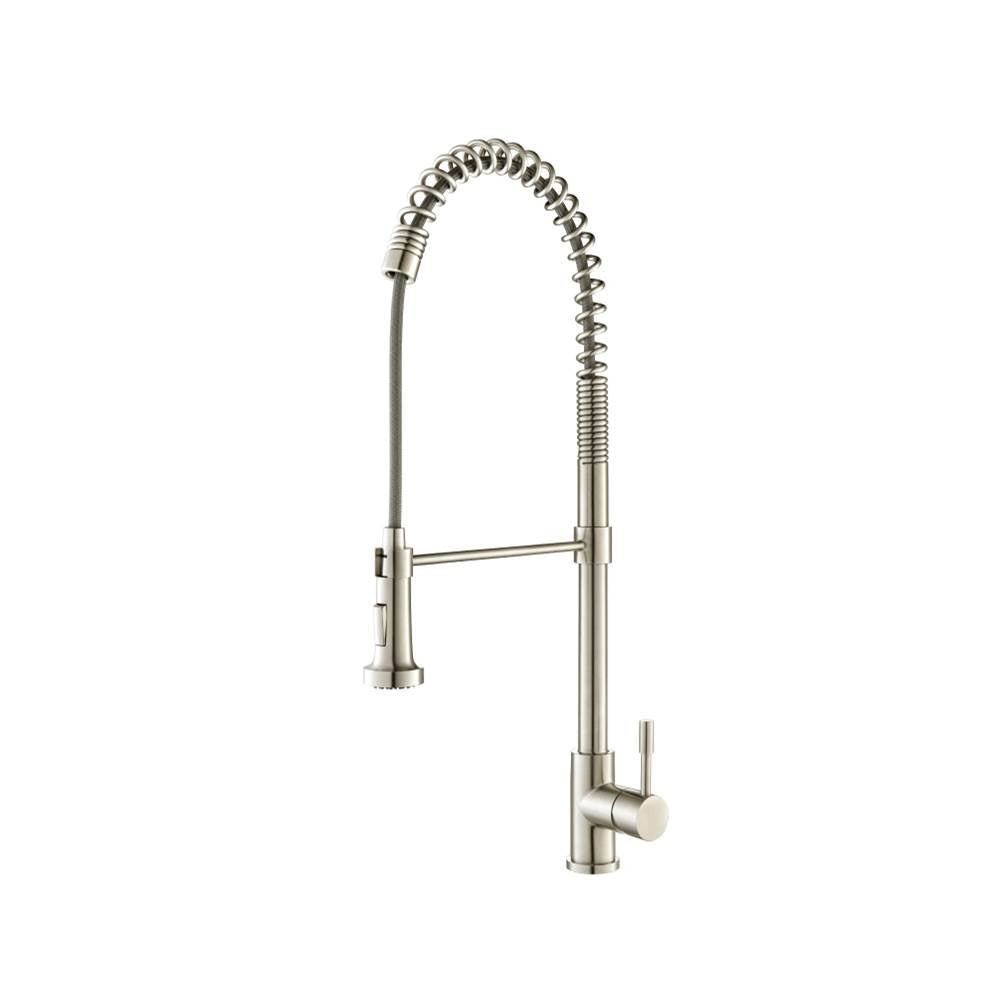 Isenberg By Flusso - Professio - S - Dual Spray Professional Stainless Steel Kitchen Faucet With Pull Out - Stainless Steel