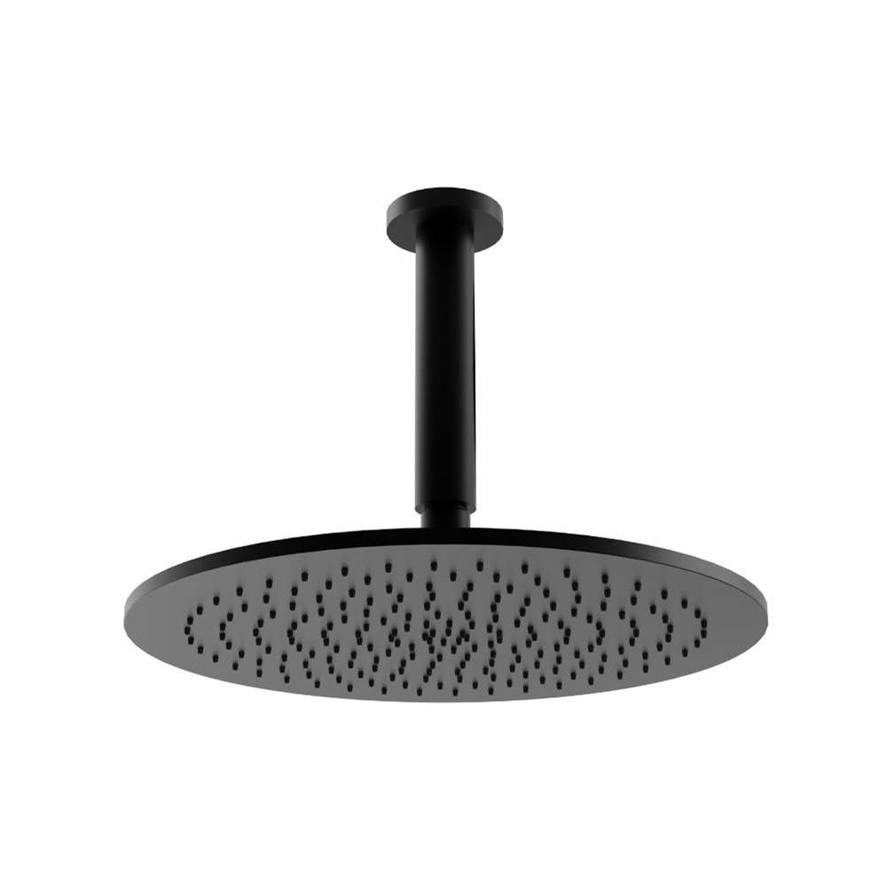 Isenberg By Flusso - 12'' Rain Head with 6'' Ceiling Mount Arm - Gloss Black
