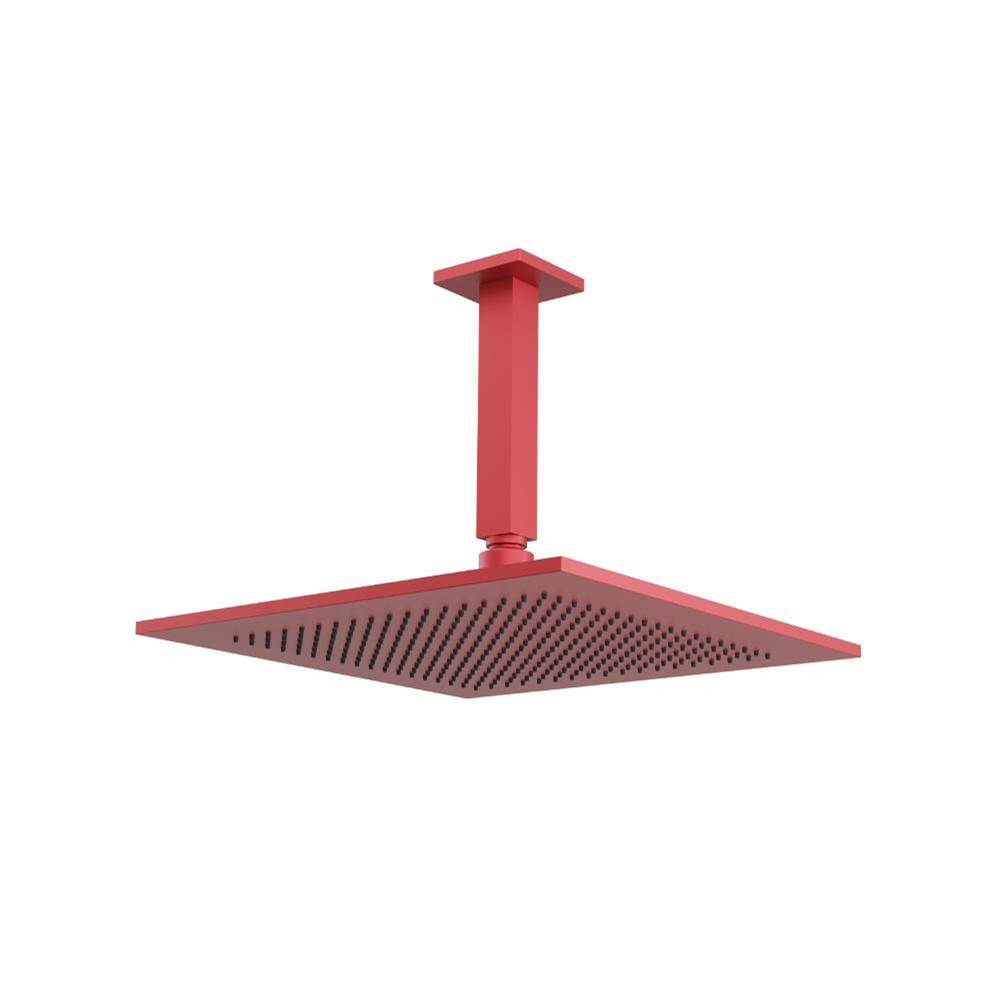Isenberg By Flusso - 12'' Rain Head with 6'' Ceiling Mount Arm - Deep Red