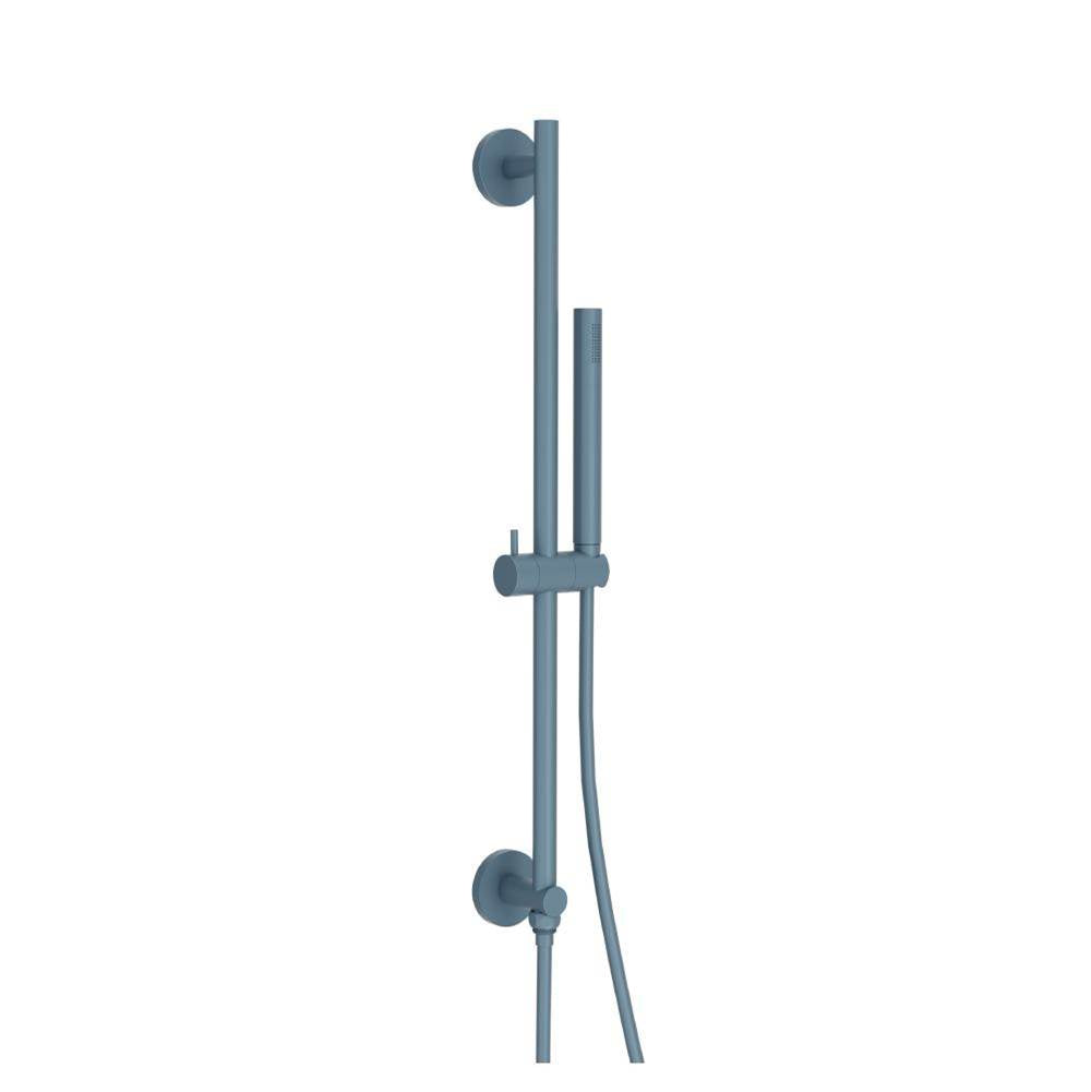 Isenberg By Flusso - Hand Shower Set with Slide Bar, Integrated Elbow & Hose - Blue Platinum