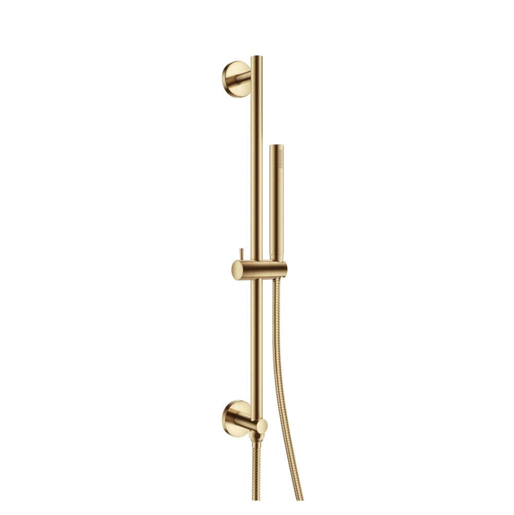 Isenberg By Flusso - Hand Shower Set with Slide Bar, Integrated Elbow & Hose - Satin Brass PVD