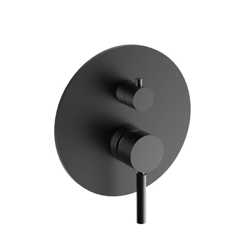 Isenberg By Flusso - Tub / Shower Trim With Pressure Balance Valve - 2-Output - Gloss Black