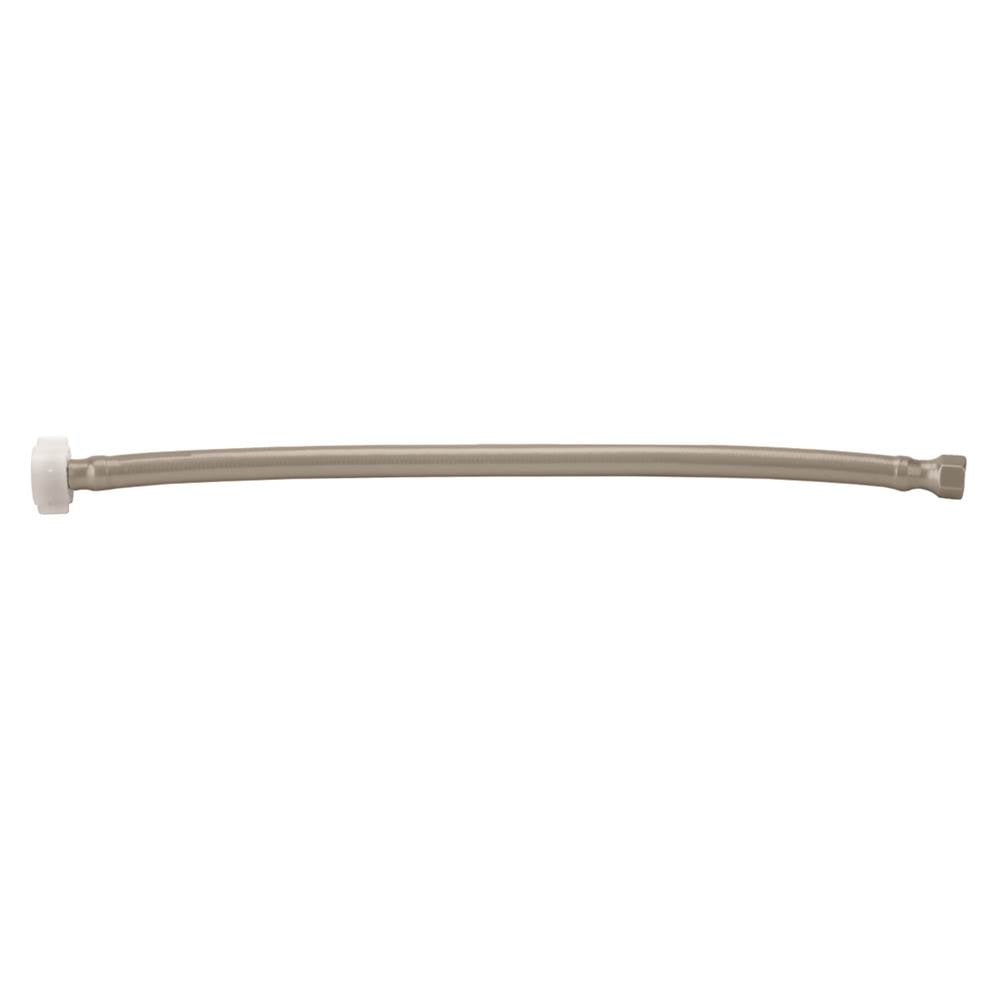 Jaclo - JACLOFLEXE GREY Decorative Cover Stainless Steel Flexible Braided 3/8'' O.D. x 7/8'' I.D.- 12'' Toilet Supply Line with Plastic Nut - Grey