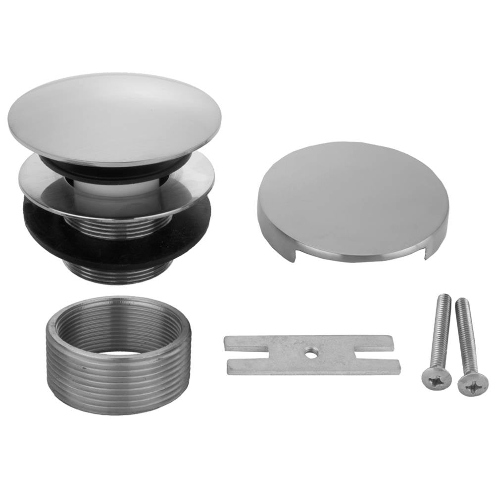 Jaclo - Round Top Toe Control Tub Drain with Round No Hole Faceplate - White