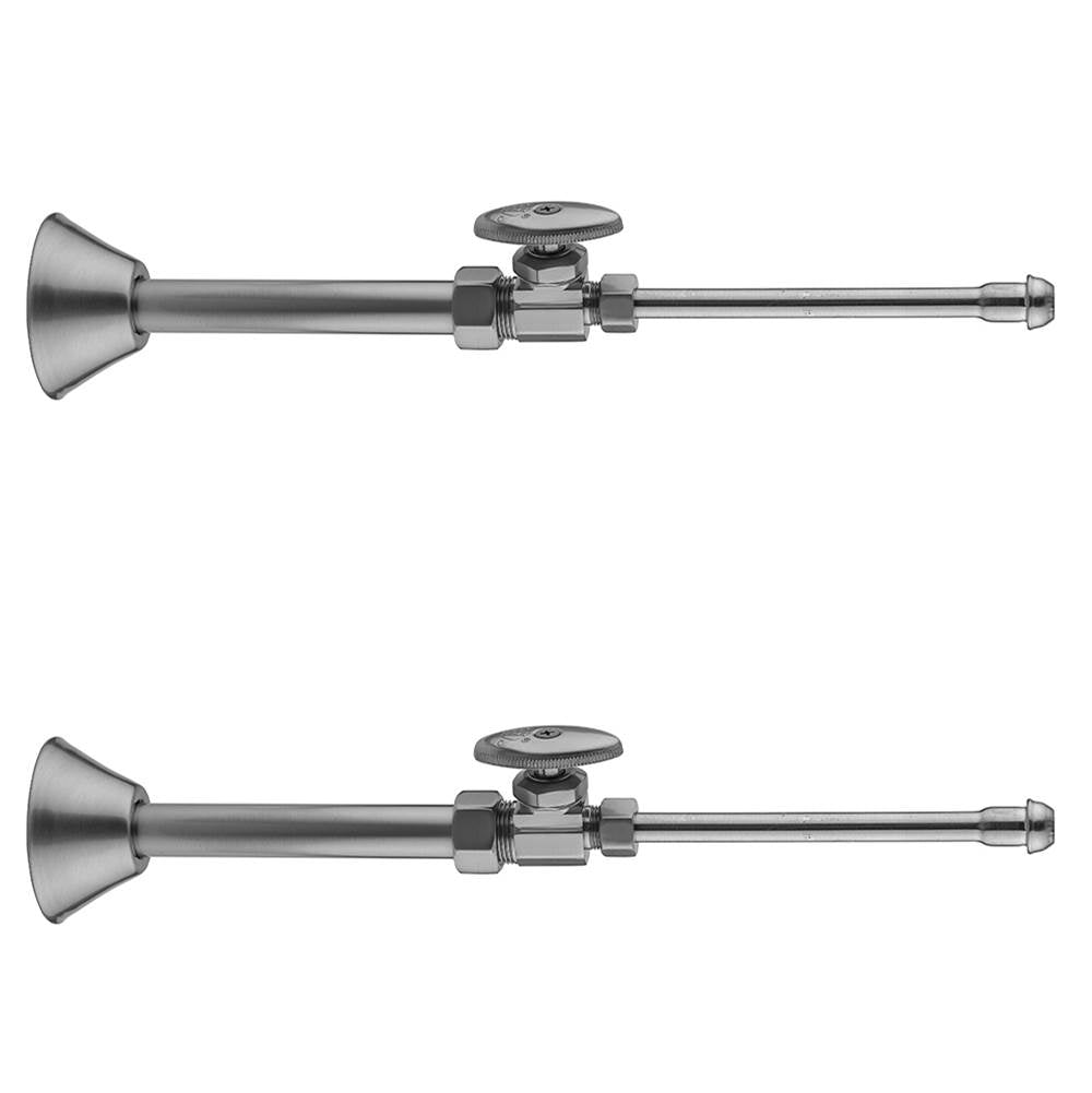 Jaclo - Multi Turn Straight Pattern 5/8'' O.D. Compression (Fits 1/2'' Copper) x 3/8'' O.D. Faucet Supply Kit with Oval Handle, 20'' Supply Tubes, Cover Tubes, Escutcheons - Vintage Bronze