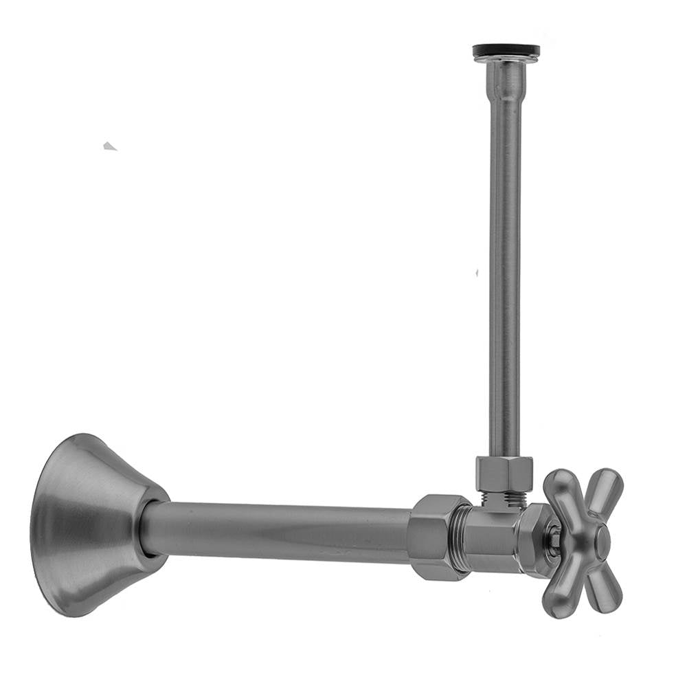 Jaclo - Multi Turn Angle Pattern 5/8'' O.D. Compression (Fits 1/2'' Copper) x 3/8'' O.D. Toilet Supply Kit with Cross Handle, 20'' Supply Tube, Cover Tube, Escutcheon - Vintage Bronze
