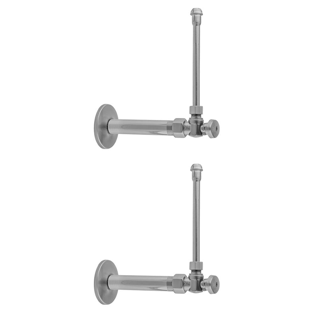 Jaclo - Quarter Turn Angle Pattern 1/2'' IPS x 3/8'' O.D. Faucet Supply Kit with Oval Handle, 20'' Supply Tubes, Escutcheons - White