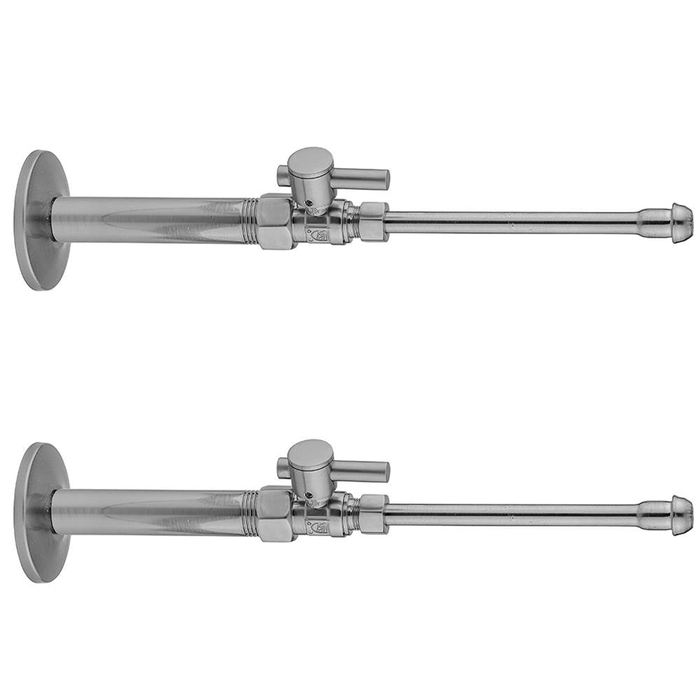 Jaclo - Quarter Turn Straight Pattern 3/8'' IPS x 3/8'' O.D. Faucet Supply Kit with Contempo Lever Handle, 20'' Supply Tubes, Escutcheons - White