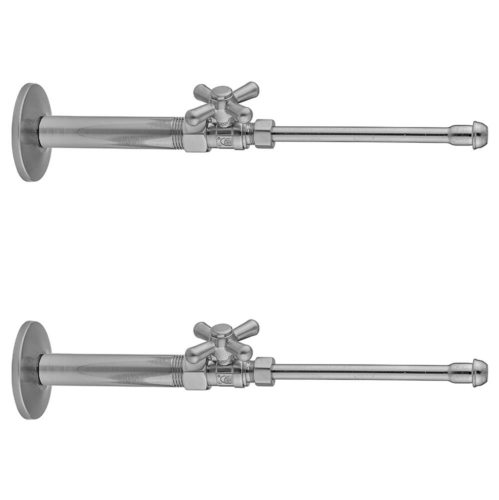 Jaclo - Quarter Turn Straight Pattern 1/2'' IPS x 3/8'' O.D. Faucet Supply Kit with Standard Cross Handle, 20'' Supply Tubes, Escutcheons - White