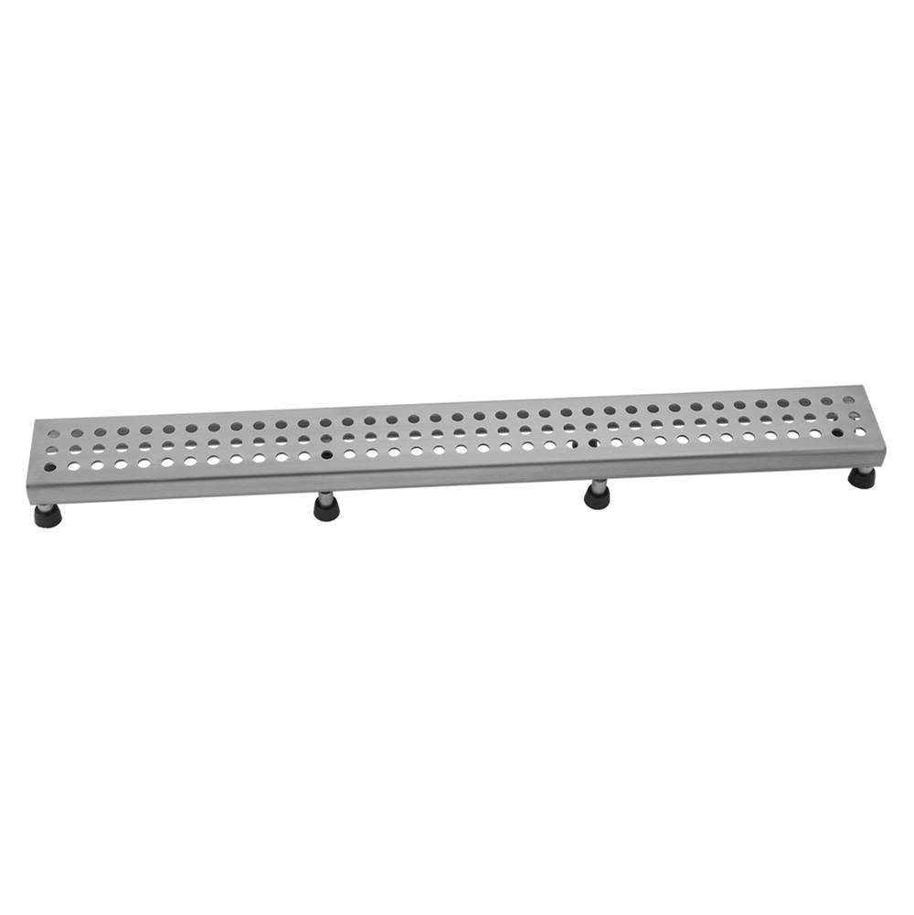 Jaclo - 42'' Channel Drain Round Dotted Grate - Polished Stainless