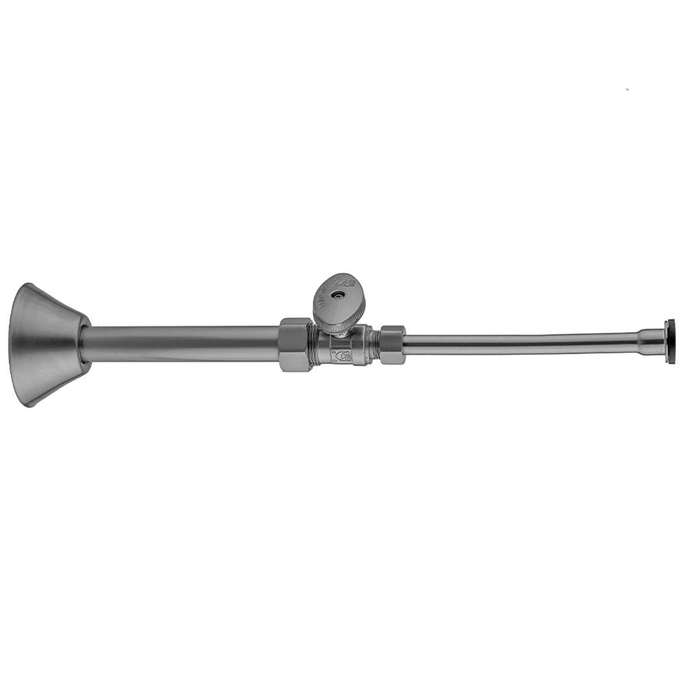 Jaclo - Quarter Turn Straight Pattern 5/8'' O.D. Compression (Fits 1/2'' Copper) X 3/8'' O.D. Toilet Supply Kit with Oval Handle, 20'' Supply Tube, Cover Tube, Escutcheon - White