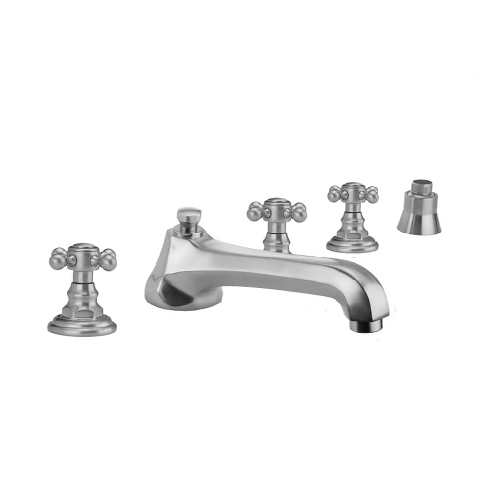 Jaclo - Westfield Roman Tub Set with Low Spout and Ball Cross Handles and Straight Handshower Mount - Vintage Bronze