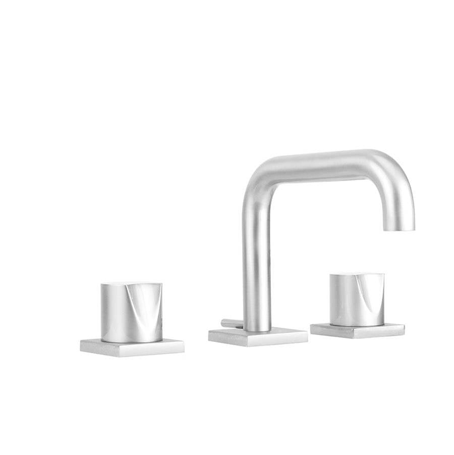 Jaclo - Downtown Contempo Slim Faucet with Square Escutcheons & Thumb Handles- 1.2 GPM - White