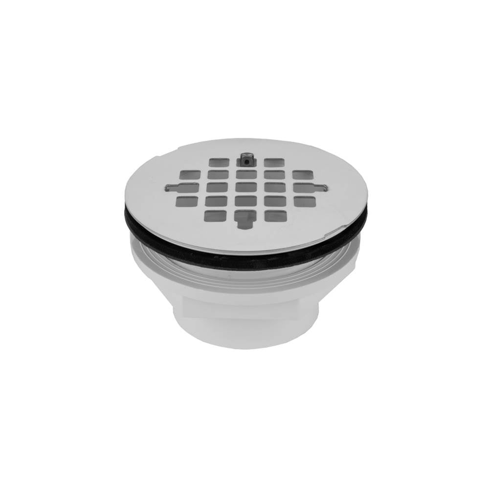 Jaclo - 2'' PVC Complete Shower Drain with Snap in Drain Plate (Glue) - White