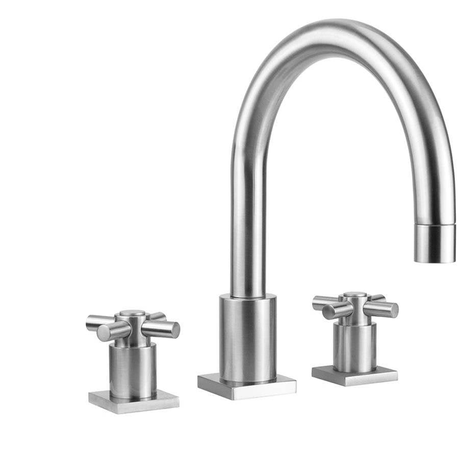 Jaclo - Contempo Uptown Roman Tub Set with Contempo High Cross Handles - Square Escutcheons - White