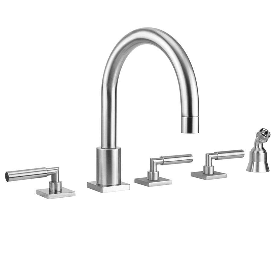 Jaclo - Contempo Uptown Roman Tub Set with Hub Base Lever Handles - Square Escutcheons and Angled Handshower Holder - Vintage Bronze