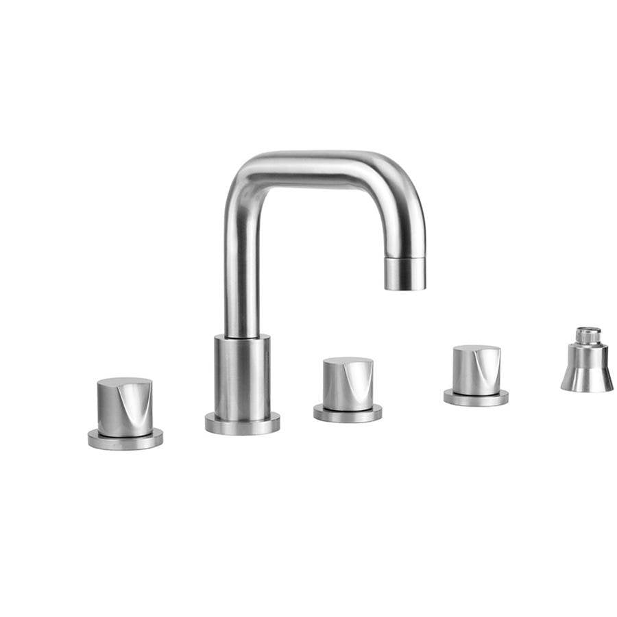 Jaclo - Contempo Downtown Roman Tub Set with Thumb Handles and Straight Handshower Holder - Vintage Bronze