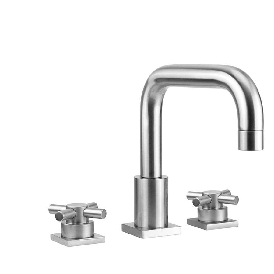 Jaclo - Contempo Downtown Roman Tub Set with Low Contempo Cross Handles and Square Escutcheons - White