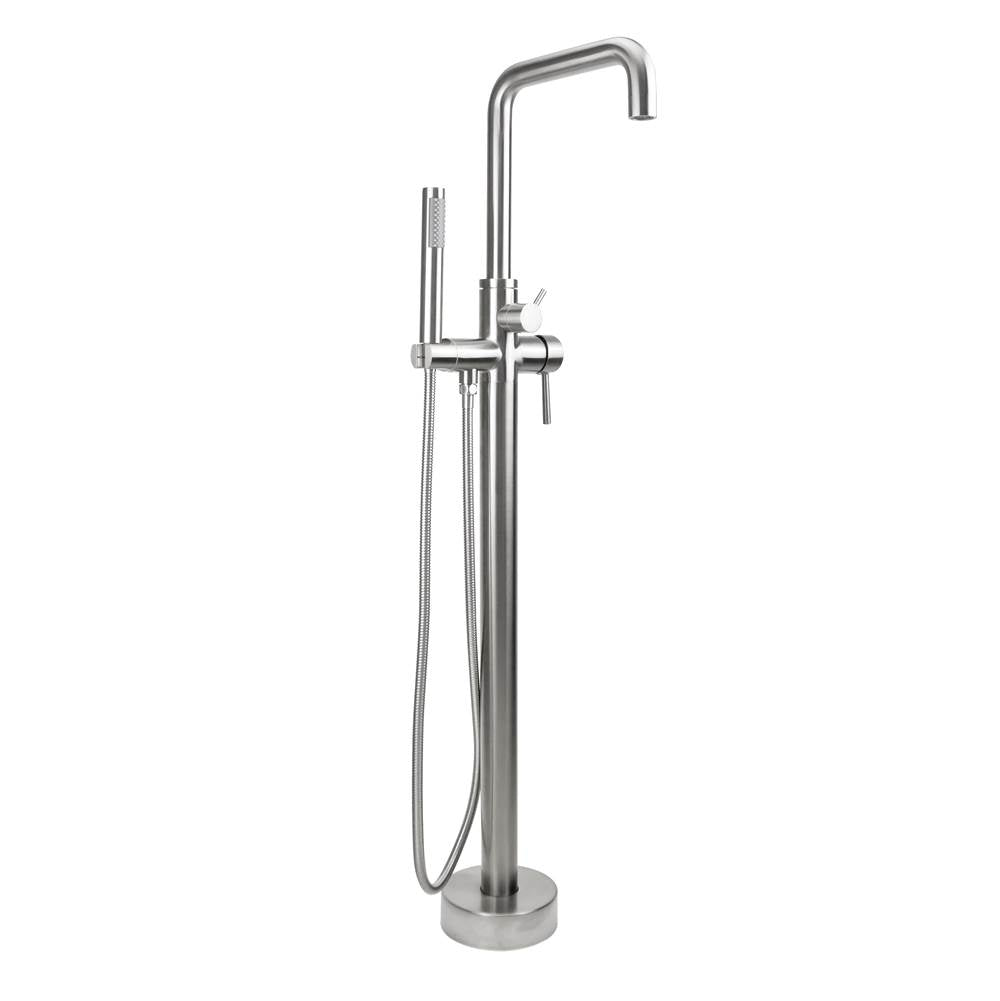 Jaclo - Downtown Contempo Freestanding Tub Filler with Handshower & Handshower Hose - Vintage Bronze