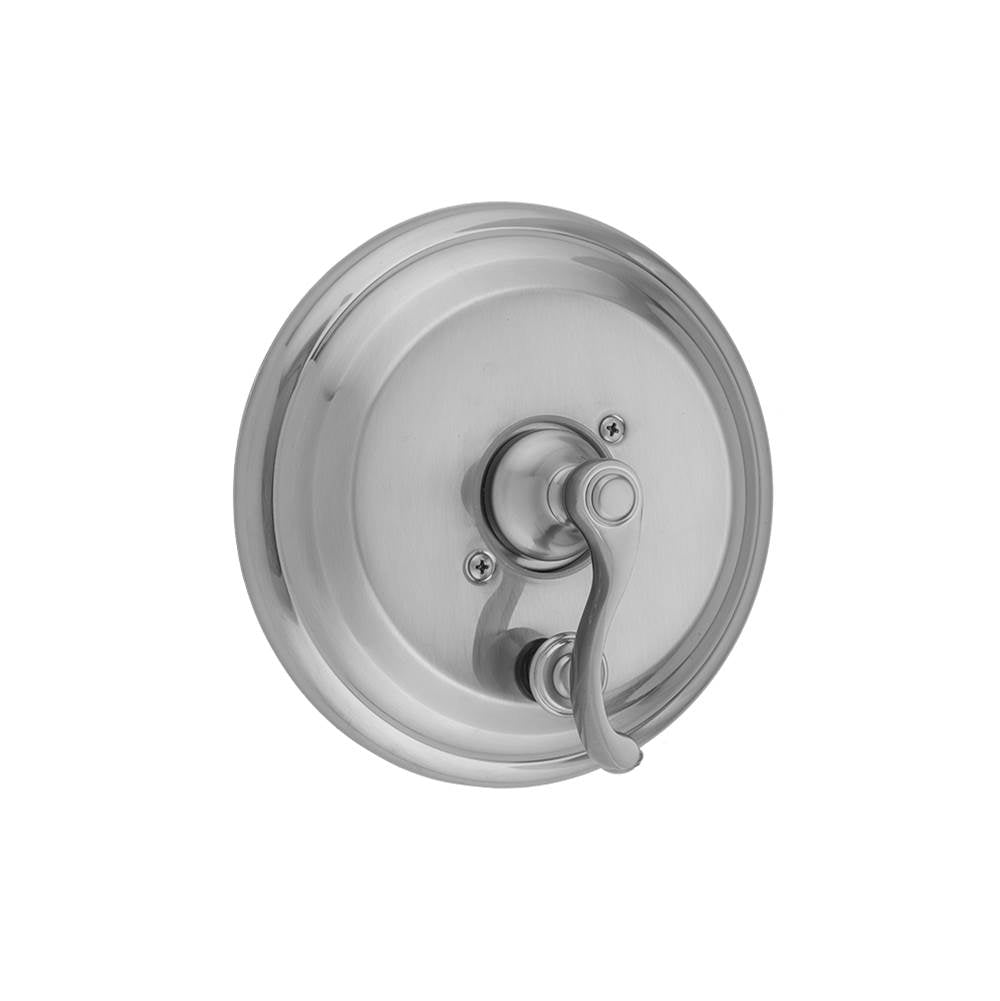 Jaclo - Round Step Plate With Ribbon Lever Trim For Pressure Balance Cycling Valve With Built-in Diverter (J-DIV-CSV) - White