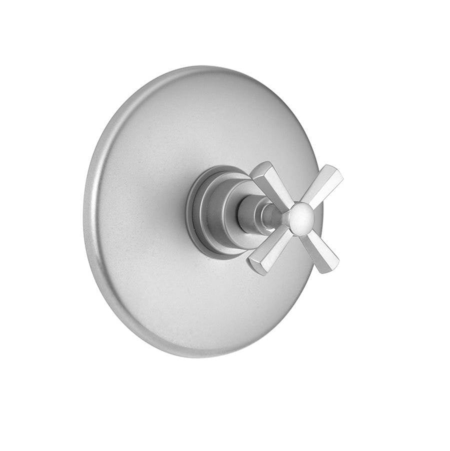Jaclo - Round Plate With Hex Cross Handle Trim For Pressure Balance Cycling Valve (J-CSV) - White