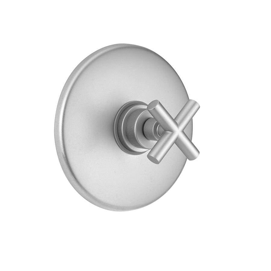 Jaclo - Round Plate with Contempo Slim Cross Trim for Pressure Balance Cycling Valve (J-CSV) - White