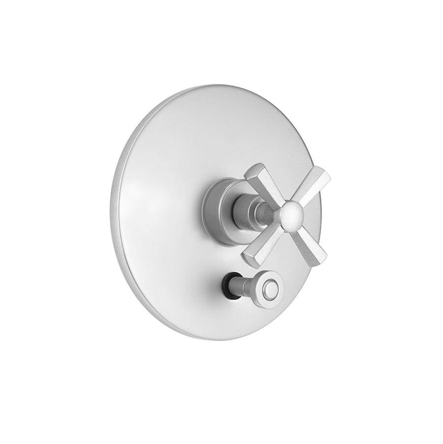 Jaclo - Round Plate With Hex Cross Trim For Pressure Balance Cycling Valve With Built-in Diverter (J-DIV-CSV) - White