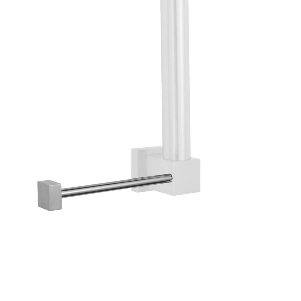 Jaclo - Vertical Left CUBIX Grab Bar Toilet Paper or Wash Cloth Holder - White