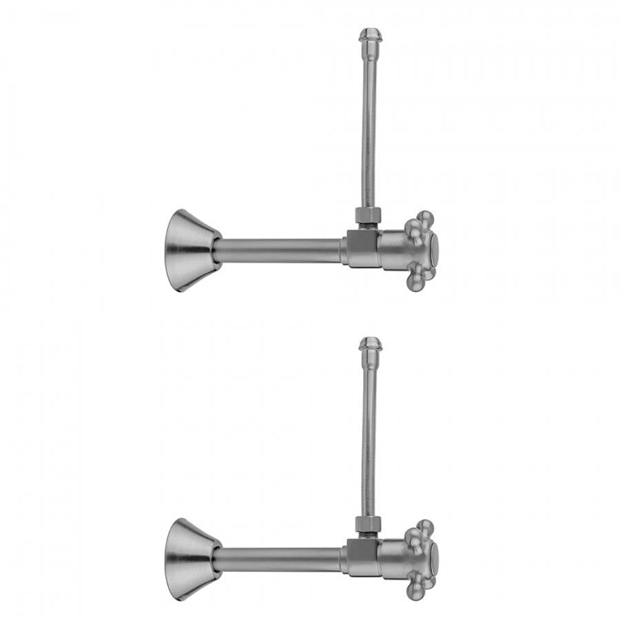 Jaclo - Quarter Turn Ceramic Disc Angle Pattern 1/2'' Copper (Sweat fit) x 3/8'' O.D. Faucet Supply Kit with Cross Handle and 20'' Supply Tubes - Satin Cooper