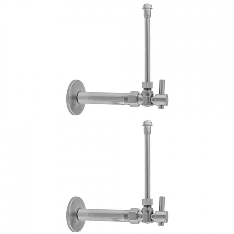 Jaclo - Quarter Turn Angle Pattern 3/8'' IPS x 3/8'' O.D. Faucet Supply Kit with Contempo Lever Handle, 20'' Supply Tubes, Escutcheons - Satin Cooper
