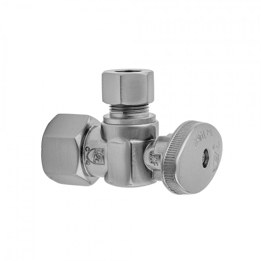 Jaclo - Quarter Turn Angle Pattern 3/8'' IPS x 3/8'' O.D. Supply Valve with Oval Handle - Satin Cooper